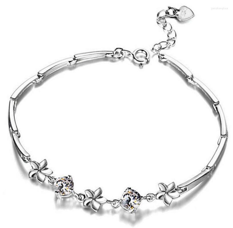 Charm Bracelets Silver Jewelry Clover Bracelet Female Fashion Flowers CZ Jasmine
Charm Bracelets Silver Jewelry Clover Bracelet Female Fashion Flowers CZ Jasmine