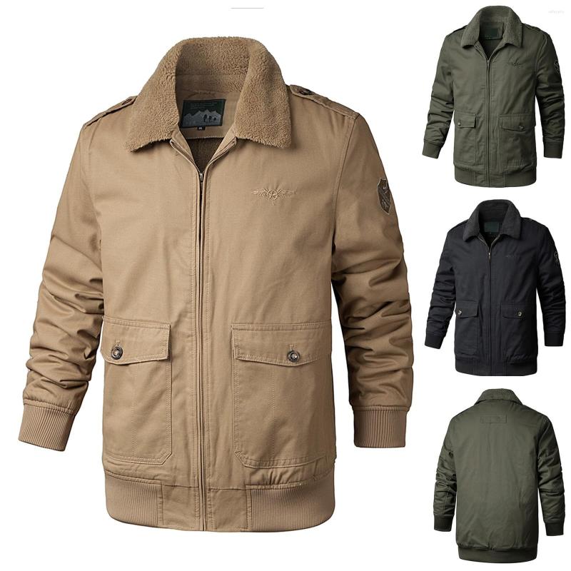 Men's Jackets Men's Winter Jacket Solid Casual Thicken Zipper Keep Warm Work Plus Cashmere Coats Veste Homme Chaquetas Ropa Hombre, Kh
Men's Jackets Men's Winter Jacket Solid Casual Thicken Zipper Keep Warm Work Plus Cashmere Coats Veste Homme Chaquetas Ropa Hombre, Kh