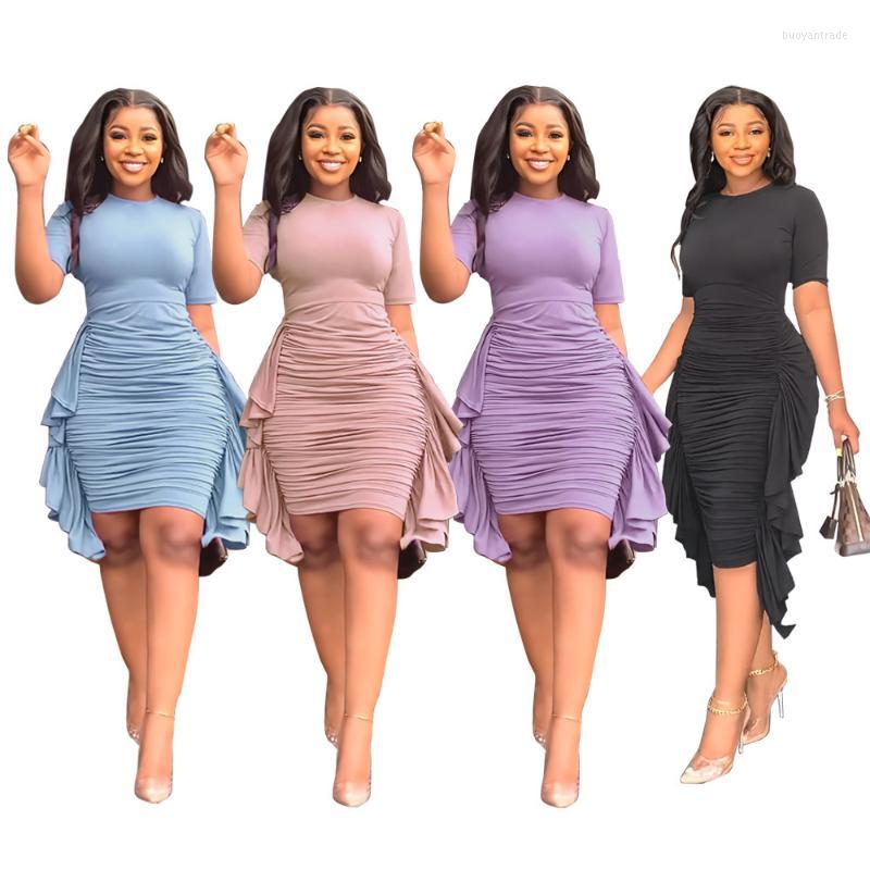 Party Dresses Summer Slim Ruffle Dress Women Fashion Casual Pure Round Neck Short Sleeve Pleated Tshirt WomenParty, Black
Party Dresses Summer Slim Ruffle Dress Women Fashion Casual Pure Round Neck Short Sleeve Pleated Tshirt WomenParty, Black