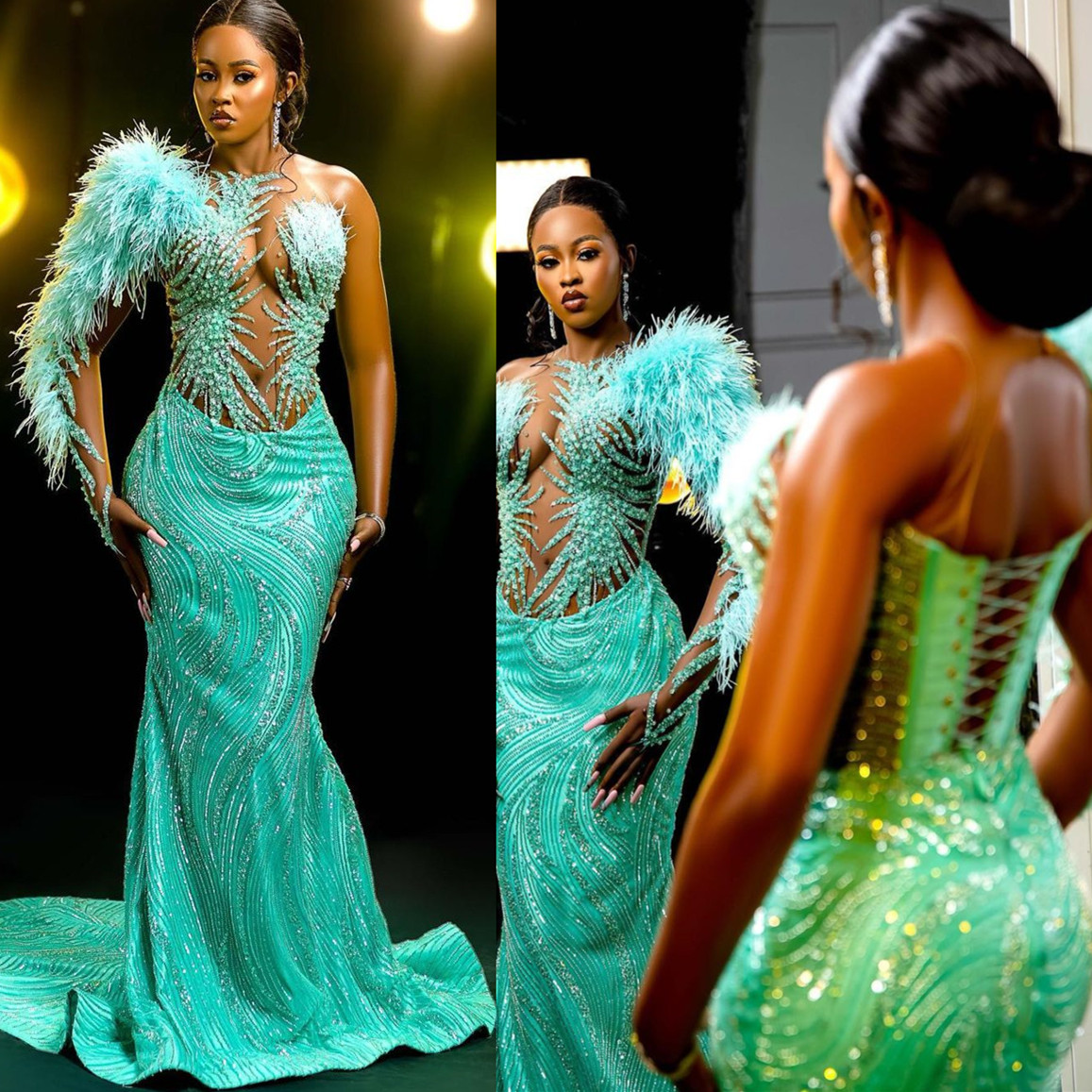 2022 Arabic Aso Ebi Mermaid Luxurious Prom Dresses Sequined Lace Feather Evening Formal Party Second Reception Birthday Engagement Gowns Dress ZJ222, Light sky blue
2022 Arabic Aso Ebi Mermaid Luxurious Prom Dresses Sequined Lace Feather Evening Formal Party Second Reception Birthday Engagement Gowns Dress ZJ222, Light sky blue