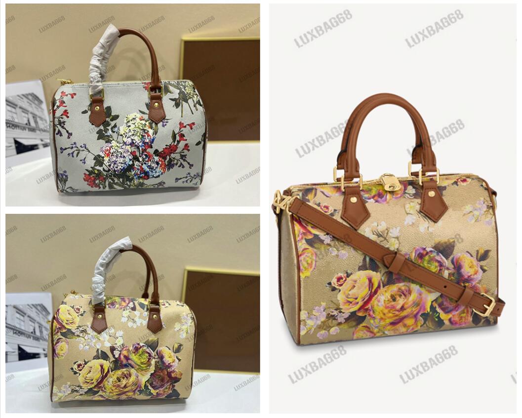 Floral Pattern Gold Speedy Bandouliere 25 Boston Bags Womens Luxury Speedy 25cm Monograms Handbag Designer 2022 Garden Shoulder Bag With Padlock M21317, #01
Floral Pattern Gold Speedy Bandouliere 25 Boston Bags Womens Luxury Speedy 25cm Monograms Handbag Designer 2022 Garden Shoulder Bag With Padlock M21317, #01