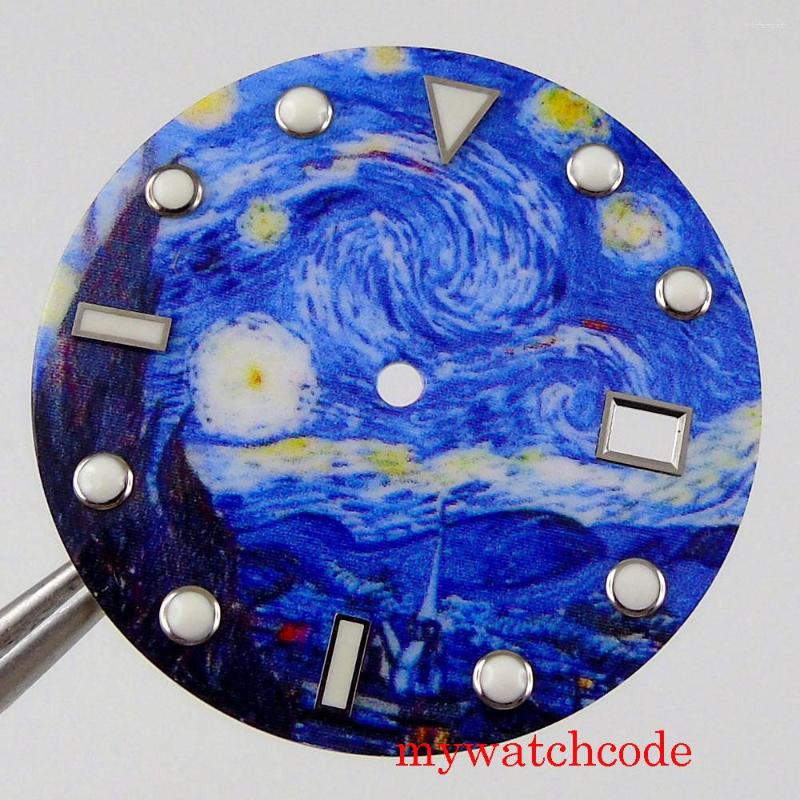 Watch Repair Kits 31mm Blue Sterile Dial Fit NH35 Automatic Movement Romantic Sky Pattern Stainless Steel Material With Date Window
Watch Repair Kits 31mm Blue Sterile Dial Fit NH35 Automatic Movement Romantic Sky Pattern Stainless Steel Material With Date Window