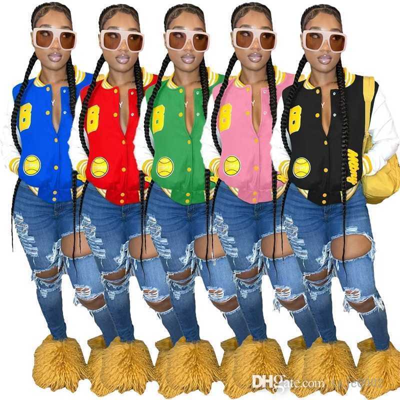 Autumn Women Letter Printed Baseball Jackets Girls Varsity Coat Desinger Leather Sleeve Patchwork Button Outdoor Wear Crop Tops, Black
Autumn Women Letter Printed Baseball Jackets Girls Varsity Coat Desinger Leather Sleeve Patchwork Button Outdoor Wear Crop Tops, Black