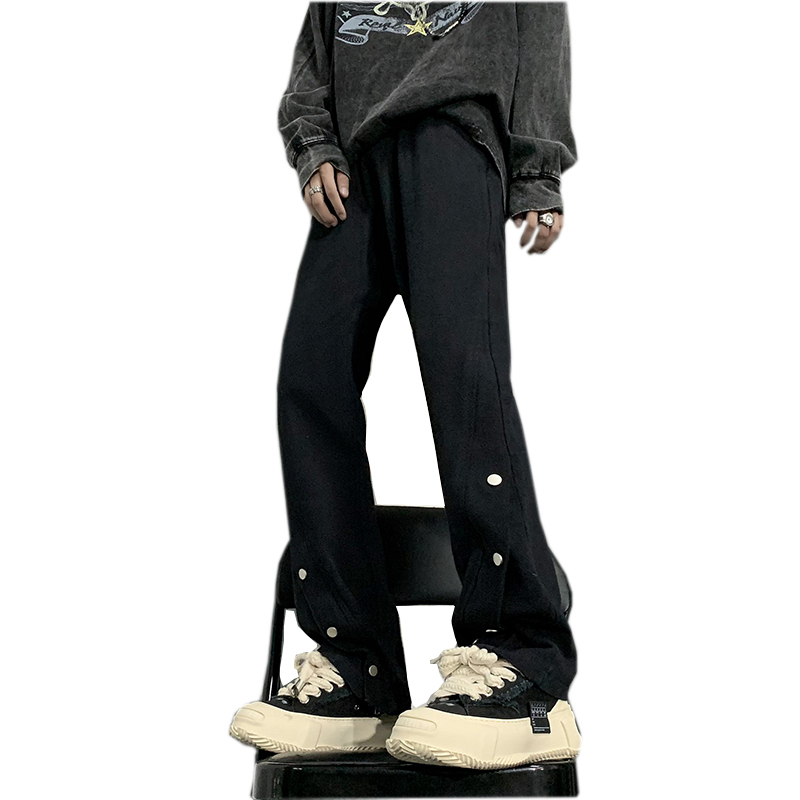 Men's Jeans Men's Baggy Jeans Casual Vintage Clothing Straight Leg Trousers Korean Fashion Man Streetwear Solid Oversize Bellbottoms Jeans 2