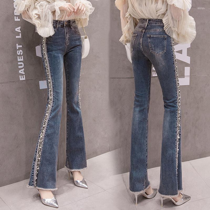 Women's Jeans High Waist Women Flare Fashion Denim Skinny Woman's Stretch Female Beading Wide Leg Tassels Vintage 2XL, As the photo
Women's Jeans High Waist Women Flare Fashion Denim Skinny Woman's Stretch Female Beading Wide Leg Tassels Vintage 2XL, As the photo