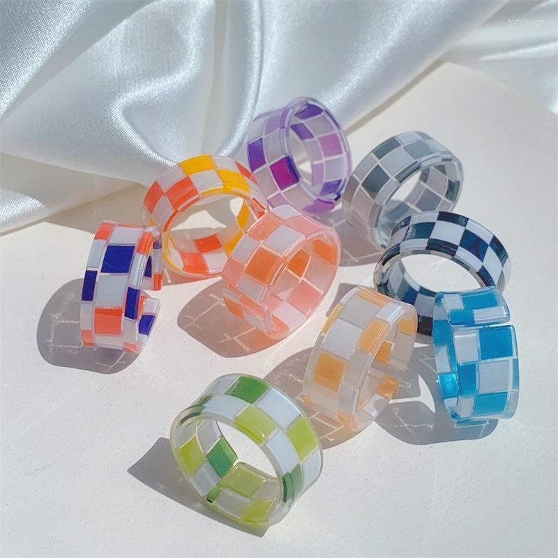 Cluster Rings Ins Creative Y2K Plaid Opening Resin Ring Colorful Checkered Geometric For Teens Women Girls Fashion Jewelry Gift
Cluster Rings Ins Creative Y2K Plaid Opening Resin Ring Colorful Checkered Geometric For Teens Women Girls Fashion Jewelry Gift