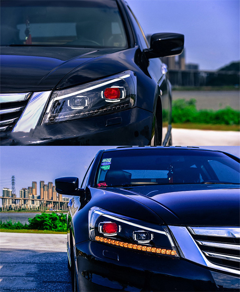 Head Lamp For Honda 20 08-20 13 Accord G8 Headlights Fog Light Day Running Light DRL H7 LED Bi Xenon Bulb Car Accessory