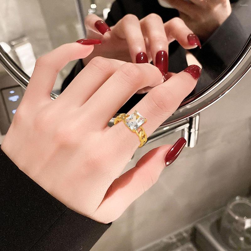 Cluster Rings Vintage Punk Metal Irregular Weave Wide Chain Ring Rhinestone Gold Color Adjustable Finger For Women Party Jewelry
Cluster Rings Vintage Punk Metal Irregular Weave Wide Chain Ring Rhinestone Gold Color Adjustable Finger For Women Party Jewelry