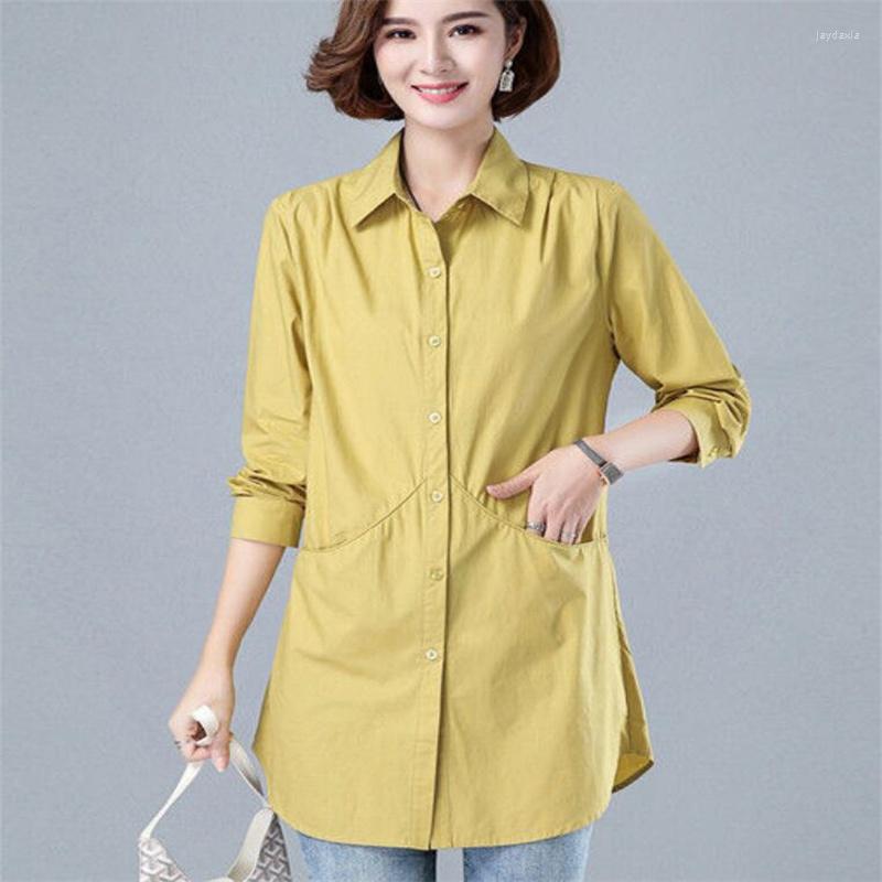 Women's Blouses Shirt Women's Outer Wear Mid-length Female Loose Cotton Pocket Buttons Autumn Top Patchwork Blusas Casual Women, Green
Women's Blouses Shirt Women's Outer Wear Mid-length Female Loose Cotton Pocket Buttons Autumn Top Patchwork Blusas Casual Women, Green