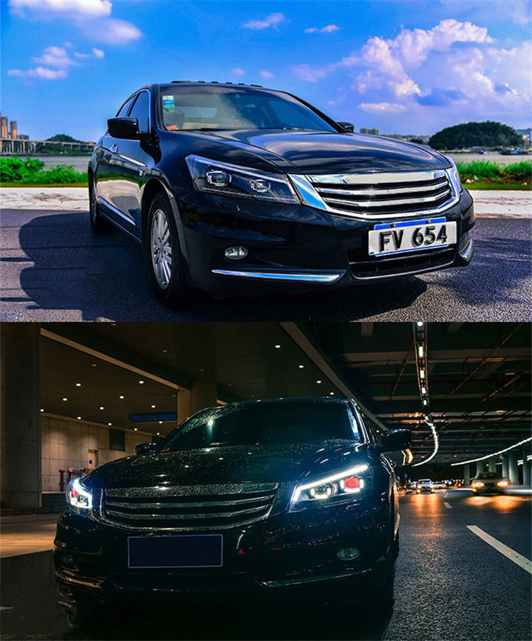 Head Lamp For Honda 20 08-20 13 Accord G8 Headlights Fog Light Day Running Light DRL H7 LED Bi Xenon Bulb Car Accessory