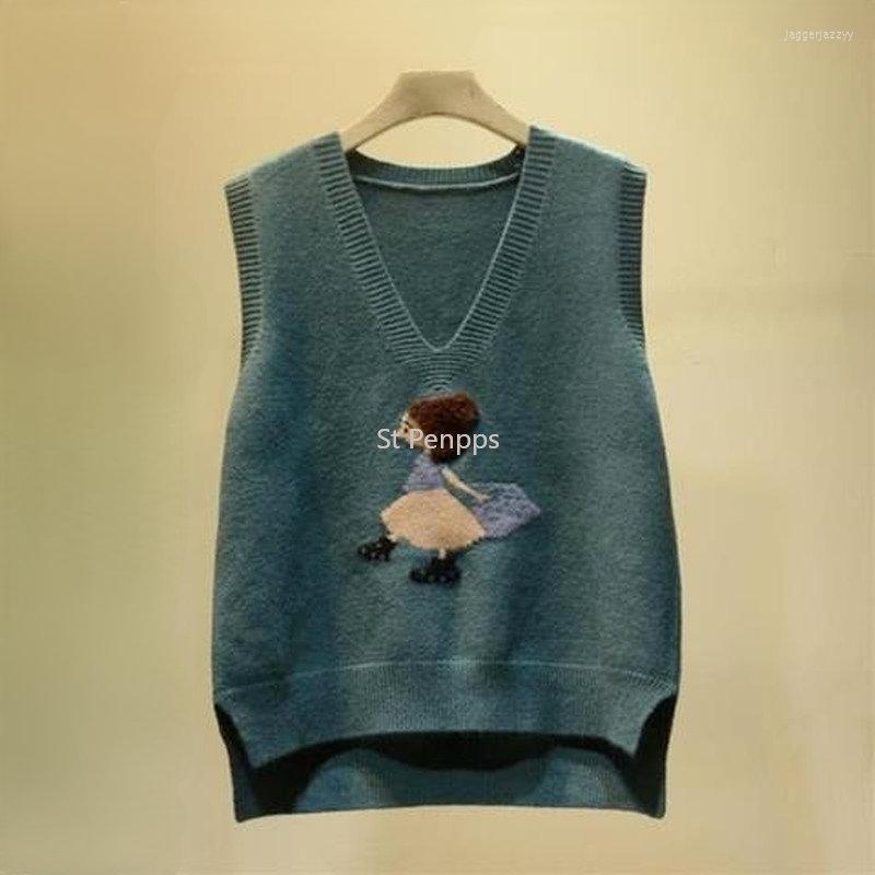 Women's Vests Spring Vest Cartoon V-neck Girl Sweater Korean Version Sleeveless Loose Early Autumn Knitted Outside The Tide, Black
Women's Vests Spring Vest Cartoon V-neck Girl Sweater Korean Version Sleeveless Loose Early Autumn Knitted Outside The Tide, Black