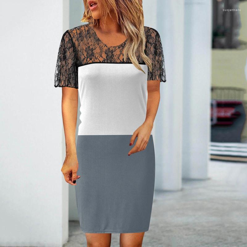 Casual Dresses Color Block Lace Patchwork Knee-length Dress Women Summer O Neck Short Sleeve Loose Straight VestidosCasual, Wh
Casual Dresses Color Block Lace Patchwork Knee-length Dress Women Summer O Neck Short Sleeve Loose Straight VestidosCasual, Wh