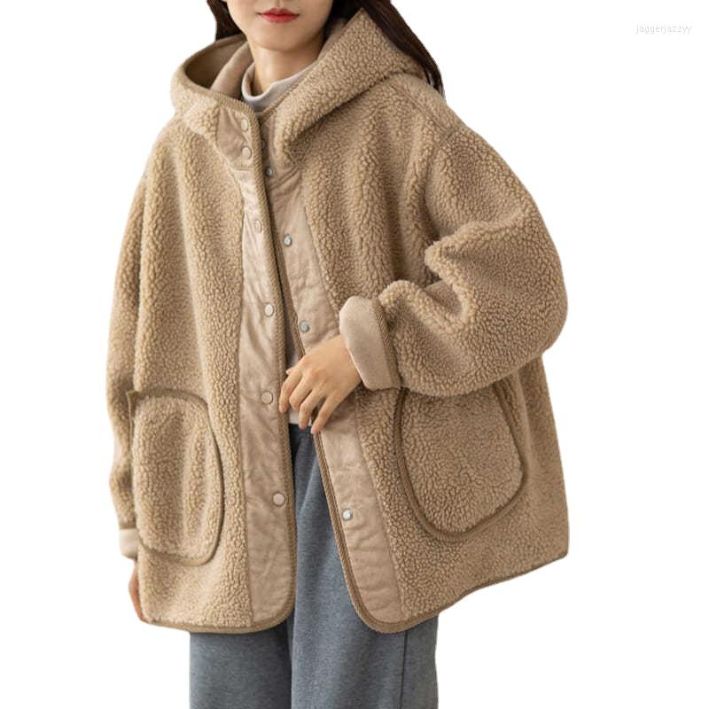 Women's Wool The Autumn And Winter Fashion Warm Double-sided Coat Casual Hooded Fleece Cotton Jacket Women's Clothing Trench JH496, Beige
Women's Wool The Autumn And Winter Fashion Warm Double-sided Coat Casual Hooded Fleece Cotton Jacket Women's Clothing Trench JH496, Beige