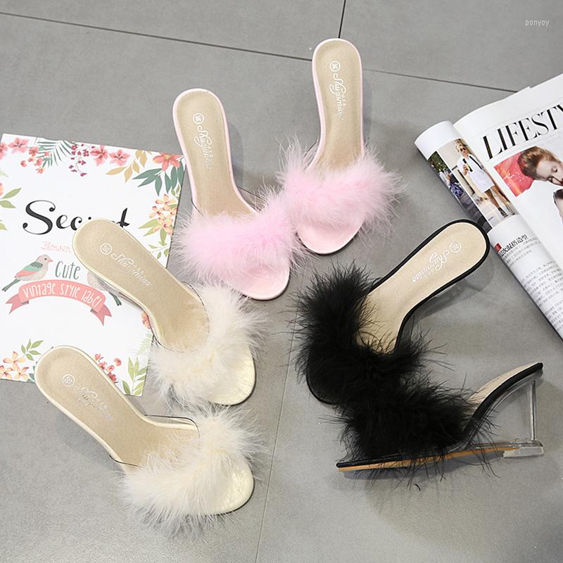 Sandals Fashion Feather High Heel Women Summer Crystal Shoes 3color Female Fur Wedges Transparent Slippers TWS092, Black
Sandals Fashion Feather High Heel Women Summer Crystal Shoes 3color Female Fur Wedges Transparent Slippers TWS092, Black