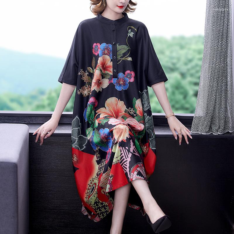 Casual Dresses 2022 Summer Printed Short Sleeved Dress Elegant Loose Waist Women Party, Black
Casual Dresses 2022 Summer Printed Short Sleeved Dress Elegant Loose Waist Women Party, Black