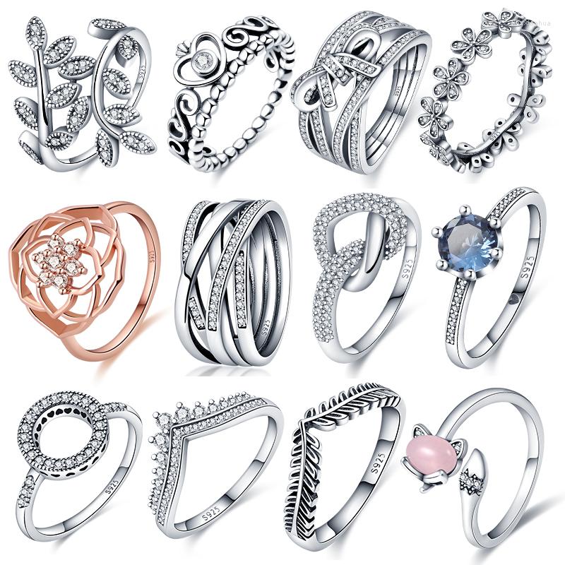 Cluster Rings 925 Sterling Silver Princess Tiara Crown Ring Women Original Floral Zircon Anniversary Jewelry Gift
Cluster Rings 925 Sterling Silver Princess Tiara Crown Ring Women Original Floral Zircon Anniversary Jewelry Gift