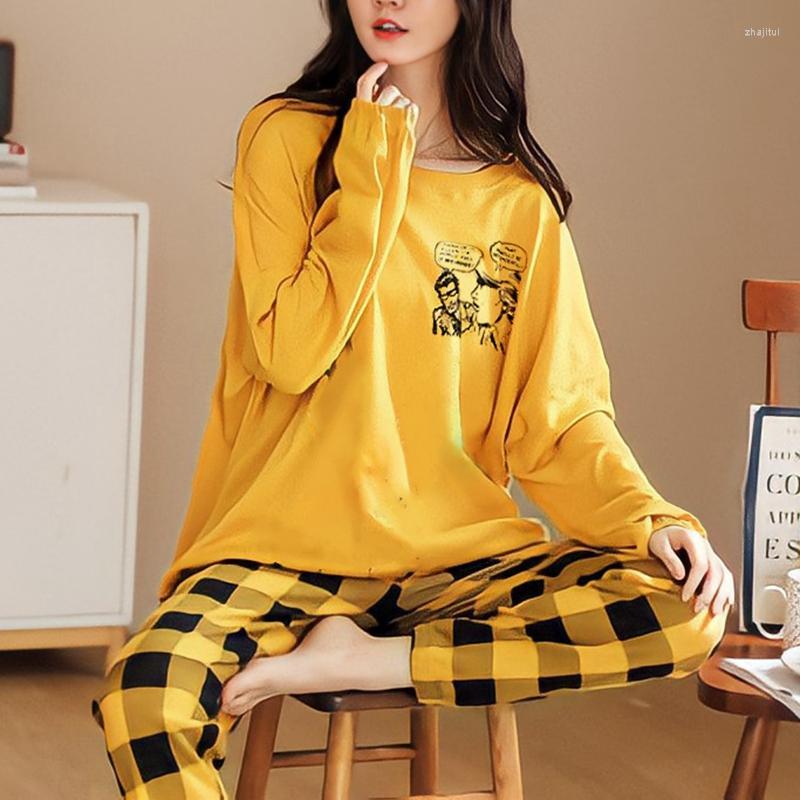 Women's Sleepwear Women's Knitted Cotton Pijama Cartoon Pajamas Sets Women Pyjamas Summer Mujer Nightwear Plus Size Calf-Length Pants, Color 7
Women's Sleepwear Women's Knitted Cotton Pijama Cartoon Pajamas Sets Women Pyjamas Summer Mujer Nightwear Plus Size Calf-Length Pants, Color 7