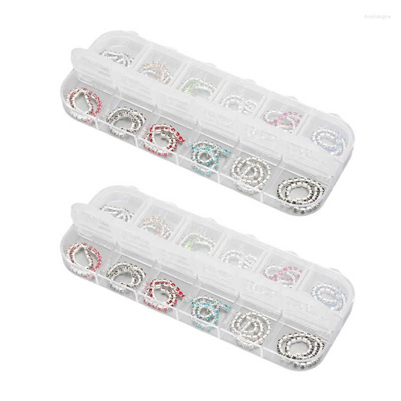 Nail Gel Chains Hand Crafted 2 Boxes Portable Art Rhinestones For Home, Picture shown