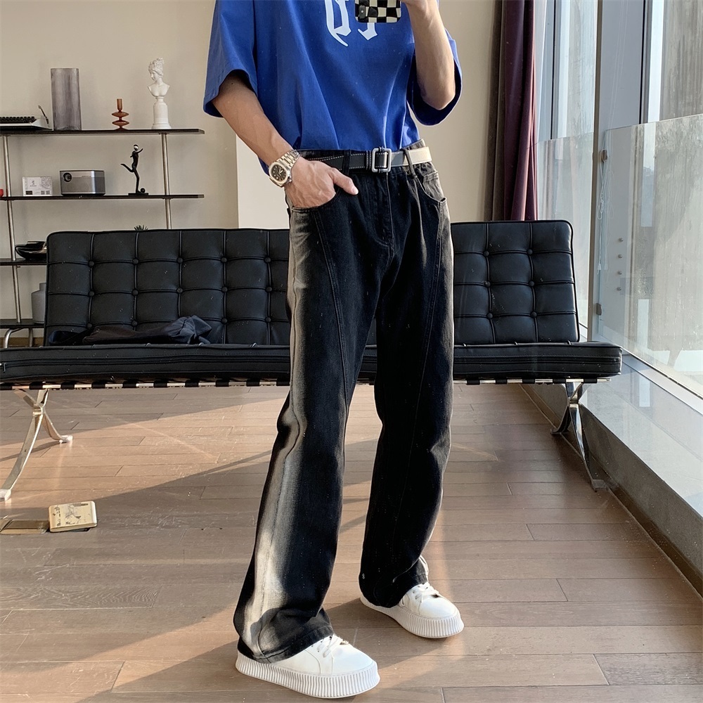 Men's Jeans Korean Fashion Tiedye Men Jeans Vintage Men's Jean Pants Streetwear Trendyol Jean Baggy Male Oversize Mens Denim Wide Pants 2210