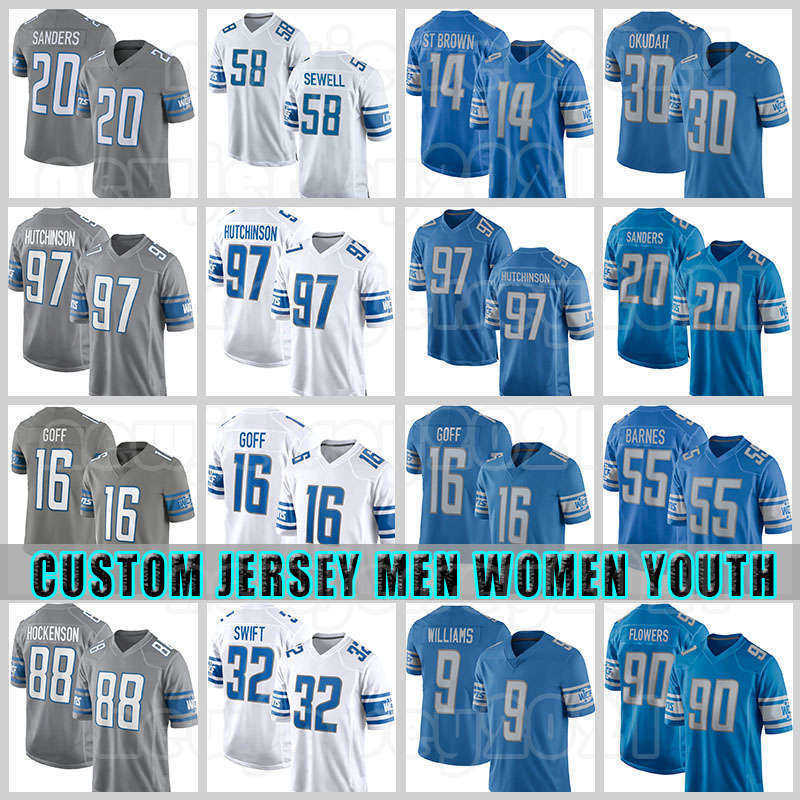 97 Aidan Hutchinson 14 Amon-Ra St. Brown Jameson Williams Football Jersey Barry Sanders Detroit Jared Goff D'Andre Swift Lions T.J., Custom youth (x s)
97 Aidan Hutchinson 14 Amon-Ra St. Brown Jameson Williams Football Jersey Barry Sanders Detroit Jared Goff D'Andre Swift Lions T.J., Custom youth (x s)