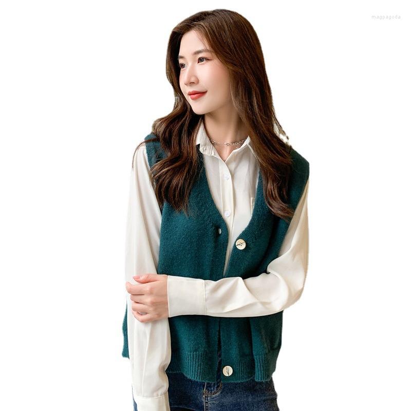 Women' Vests Sweater Women Solid Single Breasted Sleeveless Womens Office Female Fashion Loose Large Size L Casual Korean Soft Daily, Green
Women' Vests Sweater Women Solid Single Breasted Sleeveless Womens Office Female Fashion Loose Large Size L Casual Korean Soft Daily, Green
