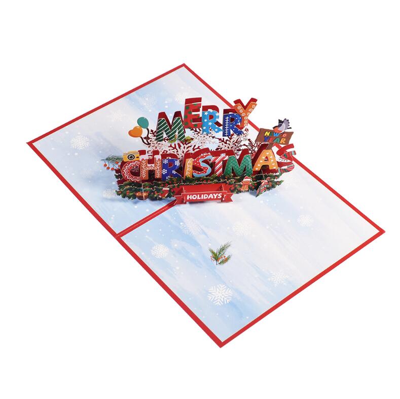 Greeting Cards Event Party Supplies Festive Home Garden 3D Anniversary Pop Up Card Red Maple Handmade Gifts Merry Christmas Cards
