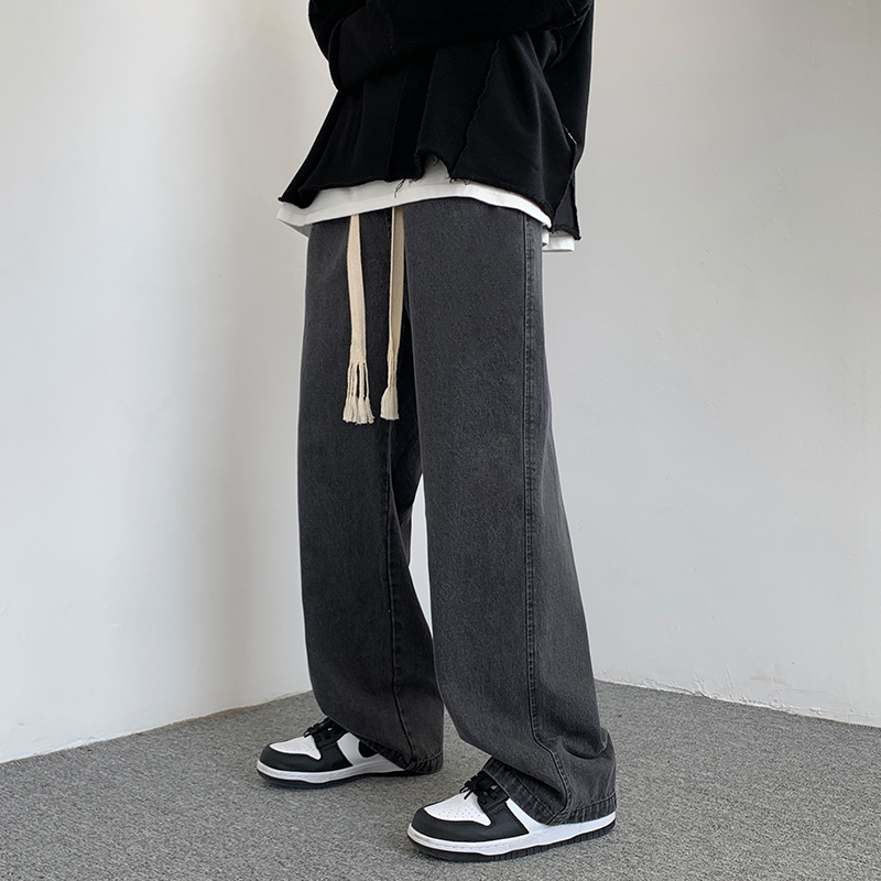 Men's Jeans Wide Leg Jean Pants Streetwear Baggy Jeans Spring Autumn Men Korean Fashion Loose Straight Male Vintage Clothing Black 221008
