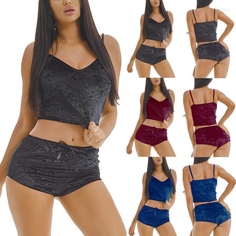 Women's Sleepwear Women's Pajamas For Women Ice Velvet Sexy Pyama Camisole Shorts Pajama Home Two-piece Suit Solid Color Conjuntos De, Black
Women's Sleepwear Women's Pajamas For Women Ice Velvet Sexy Pyama Camisole Shorts Pajama Home Two-piece Suit Solid Color Conjuntos De, Black