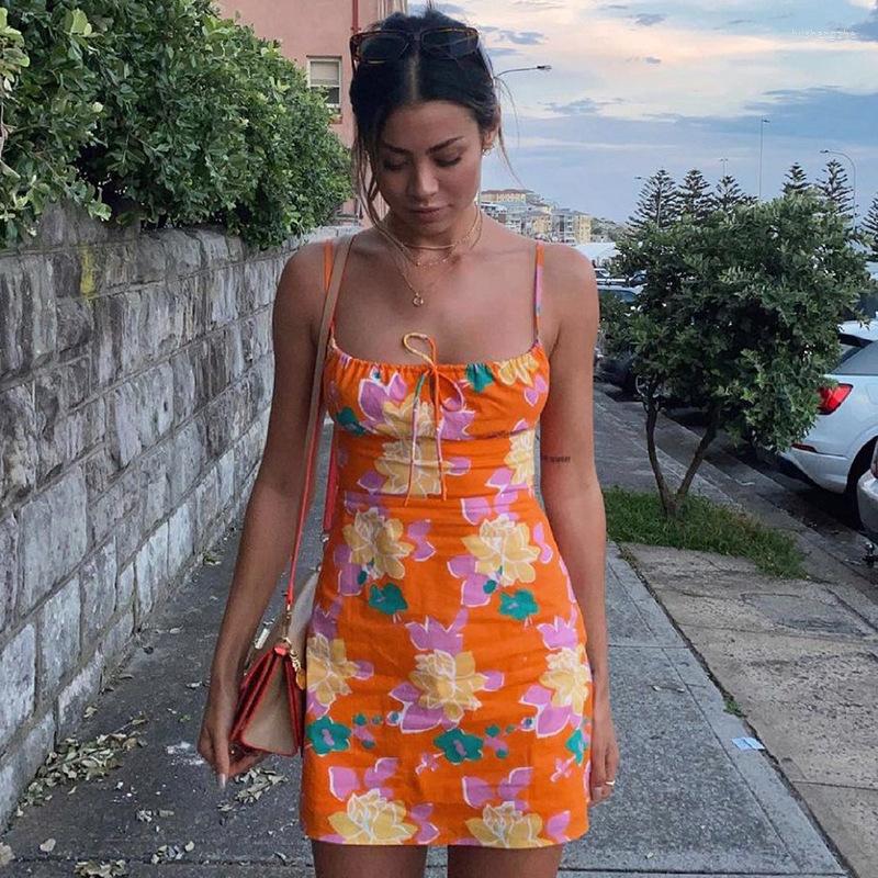 Casual Dresses Arrival Summer Sleeveless Floral Print Strap Mini Dress Ruched Y2K Short Women Beach Fashion Streetwear 2022, Orange
Casual Dresses Arrival Summer Sleeveless Floral Print Strap Mini Dress Ruched Y2K Short Women Beach Fashion Streetwear 2022, Orange