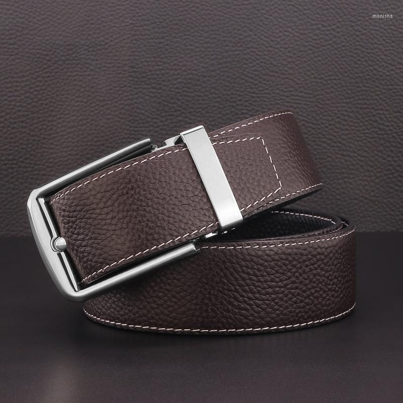 Belts High Quality Silvery Pin Buckle Designer Luxury Genuine Leather Men Coffee Waist Strap Cintos Masculinos Cowskin 3.8cm, Black
Belts High Quality Silvery Pin Buckle Designer Luxury Genuine Leather Men Coffee Waist Strap Cintos Masculinos Cowskin 3.8cm, Black