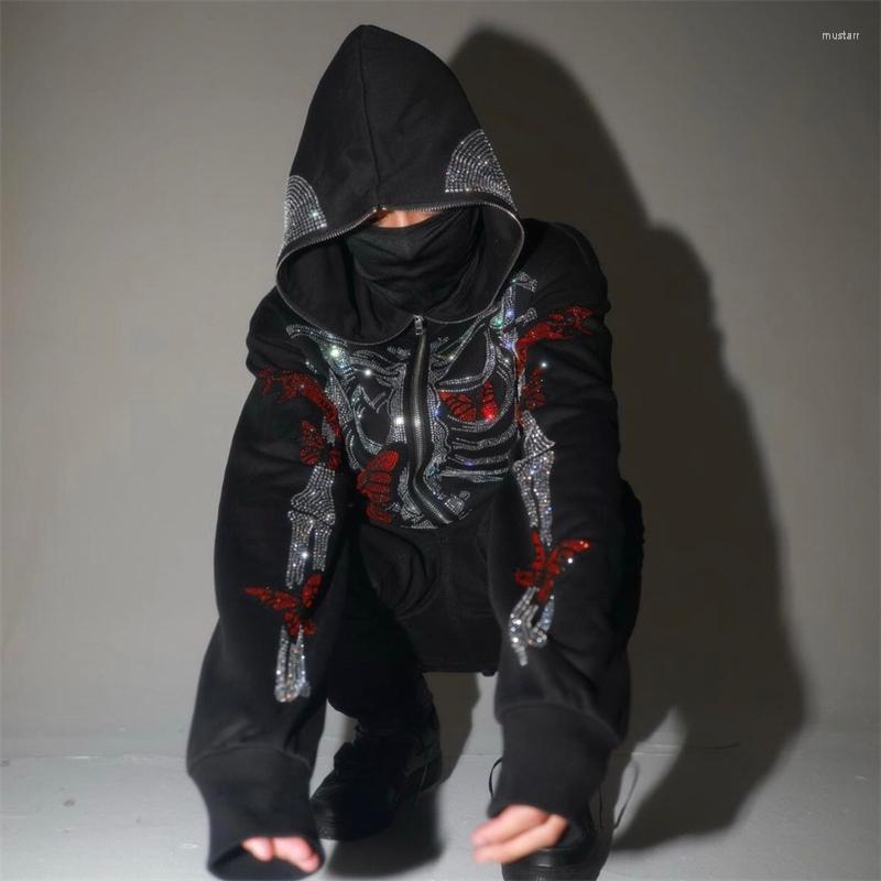 Men' Hoodies Goth Clothing Rhinestones Skeleton Jacket Punk Long Sleeve Streetwear Oversized Zip Men Y2K Casual Hoodie Sweatshirt, 01 
Men' Hoodies Goth Clothing Rhinestones Skeleton Jacket Punk Long Sleeve Streetwear Oversized Zip Men Y2K Casual Hoodie Sweatshirt, 01