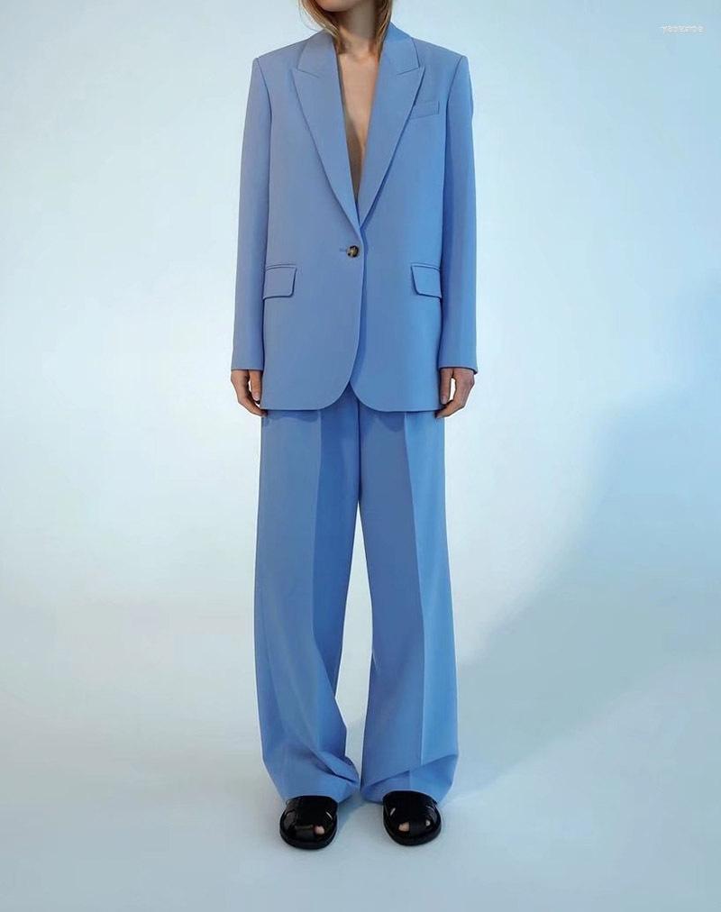 Women's Two Piece Pants Women's Women's Spring And Autumn Street Personality Drape Pocket Loose Suit Jacket Pleated Wide Leg Set, Blue
Women's Two Piece Pants Women's Women's Spring And Autumn Street Personality Drape Pocket Loose Suit Jacket Pleated Wide Leg Set, Blue