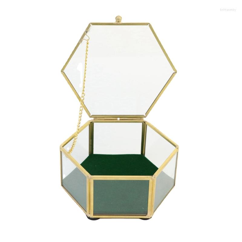 Jewelry Pouches Vintage Golden Glass Lidded Box Decorative Keepsake Display Organizer Clear Hexagonal Rings Bracelet For K3ND
Jewelry Pouches Vintage Golden Glass Lidded Box Decorative Keepsake Display Organizer Clear Hexagonal Rings Bracelet For K3ND