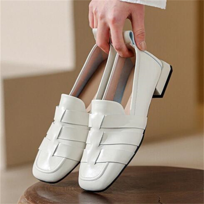 Women Dress Shoes Genuine Leather Woven Thick Heel Shoe Wedding Party Fashion Business Formal Loafers, White
Women Dress Shoes Genuine Leather Woven Thick Heel Shoe Wedding Party Fashion Business Formal Loafers, White