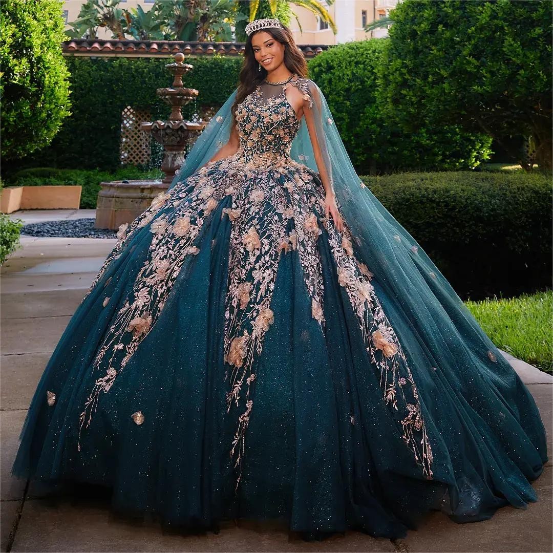 Gorgeous Beaded Ball Gown Quinceanera Dresses With Cape Appliqued Jewel Neckline Sequined Prom Gowns Tulle Sweep Train Sweet 15 Masquerade Dress, Black
Gorgeous Beaded Ball Gown Quinceanera Dresses With Cape Appliqued Jewel Neckline Sequined Prom Gowns Tulle Sweep Train Sweet 15 Masquerade Dress, Black