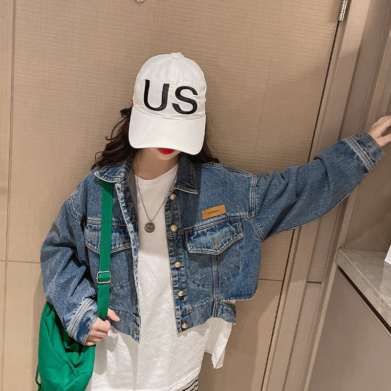 Jackets Denim Jacket for Girls 10 to 12 years Fall Winter Kids Teen Girl Fashion Loose Black Blue Coat 221010