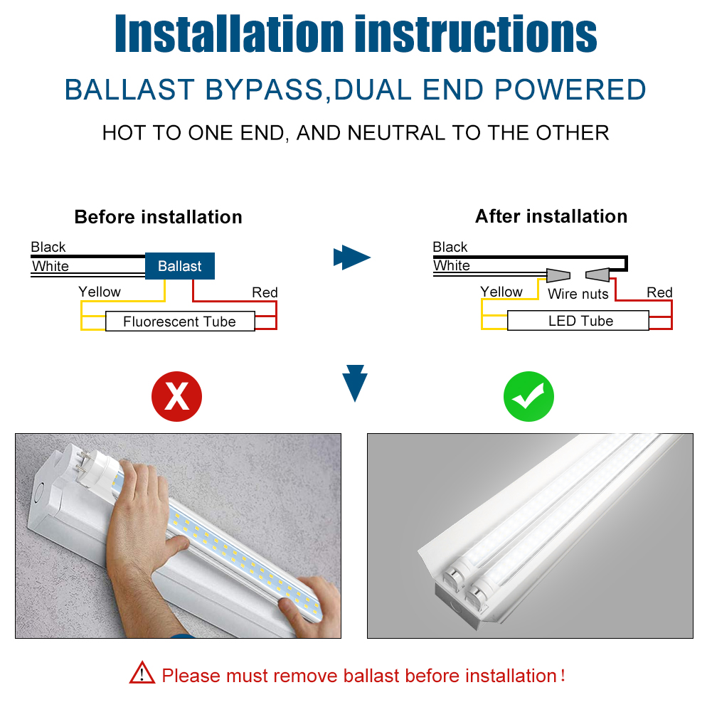 G13 R17D T8 Led Tube Light Double Sides 4ft 5ft 6ft 8ft Cooler Lighting Led Lights Tubes AC 85-265V With All accessories
