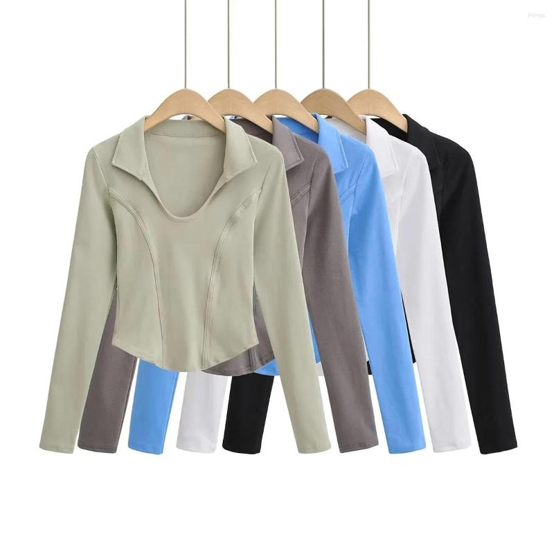 Women' T Shirts Autumn Women' Polo Lapel Bottoming Shirt Long-sleeved Niche Design Sense Stickers T-shirt Tops, Green
Women' T Shirts Autumn Women' Polo Lapel Bottoming Shirt Long-sleeved Niche Design Sense Stickers T-shirt Tops, Green
