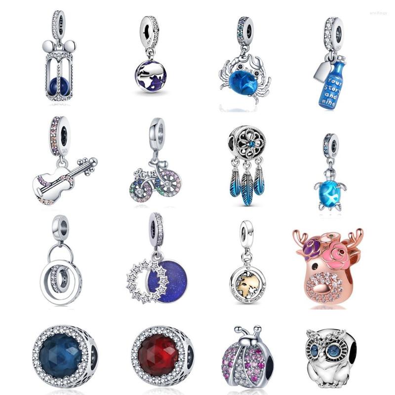Beads Genuine 925 Sterling Silver Blue Globe Hanging Bead Pendant Fits Original Bracelet Ladies Fashion Zircon Making Jewelry
Beads Genuine 925 Sterling Silver Blue Globe Hanging Bead Pendant Fits Original Bracelet Ladies Fashion Zircon Making Jewelry