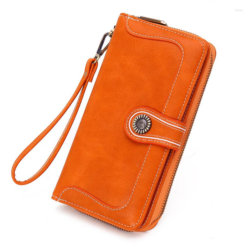 Wallets Womens Oil Wax Leather Long Zipper Lady's Wallet Storage Retro Large-Capacity Handbag Designer Women, Black
Wallets Womens Oil Wax Leather Long Zipper Lady's Wallet Storage Retro Large-Capacity Handbag Designer Women, Black
