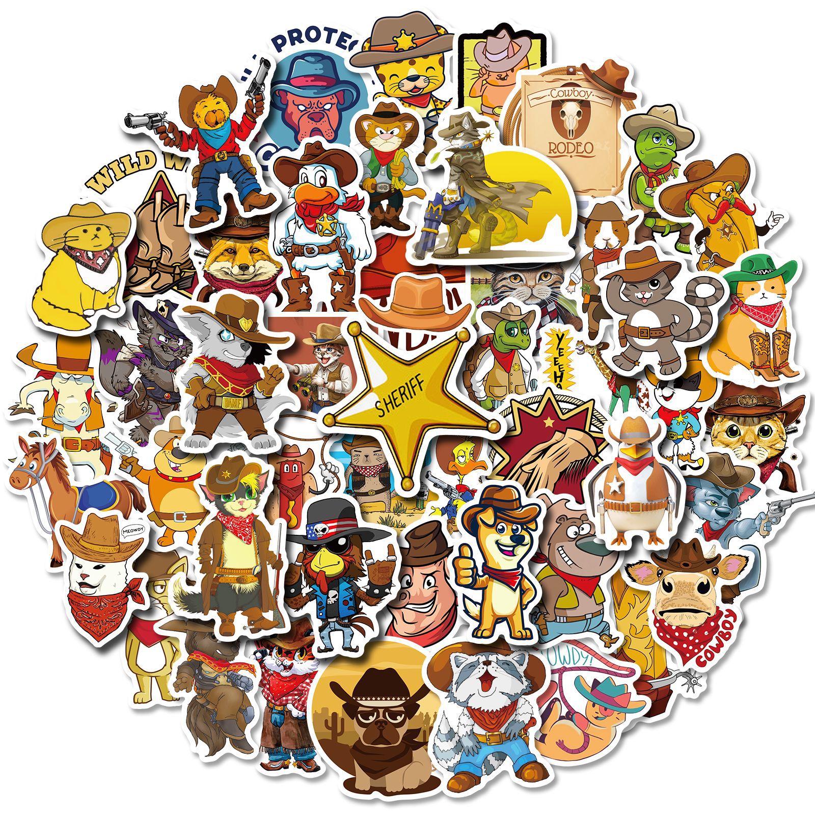 Pack of 50Pcs Cartoon Cowboy Stickers No-Duplicate Waterproof Vinyl Sticker for Luggage Skateboard Notebook Water Bottle Car Decals Kids Toys, Multi-color
Pack of 50Pcs Cartoon Cowboy Stickers No-Duplicate Waterproof Vinyl Sticker for Luggage Skateboard Notebook Water Bottle Car Decals Kids Toys, Multi-color