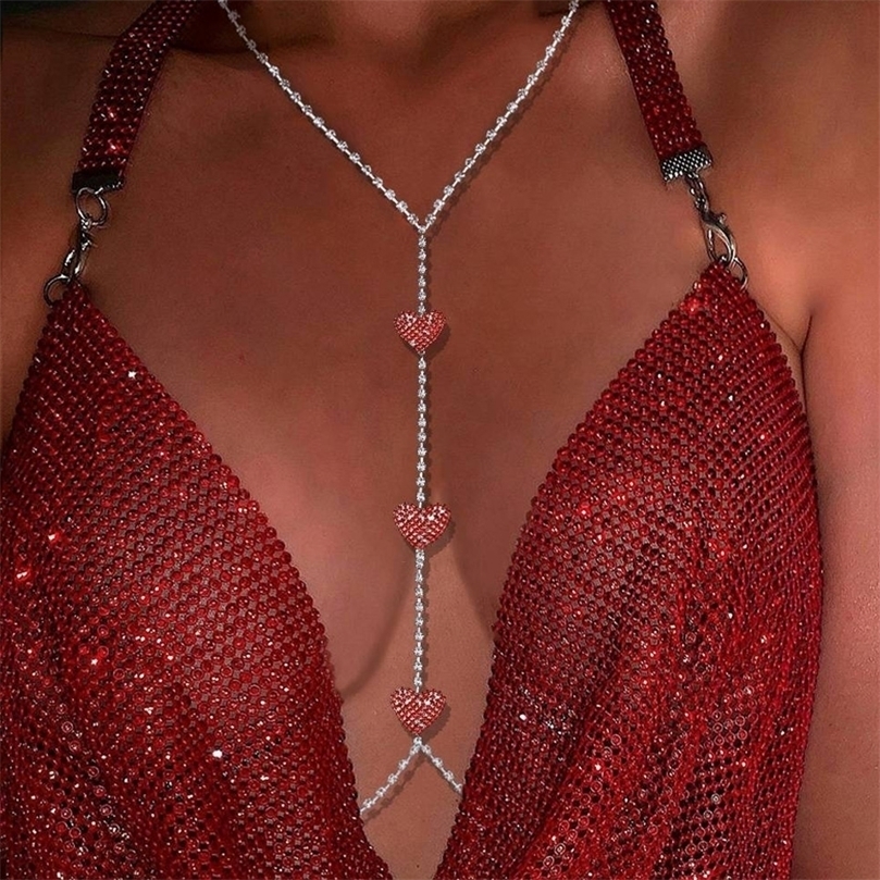 Other Sexy Three Red Heart Crystal Necklace Belly Waist Chain for Women Chest Jewelry Body Chain With Neck Clothing Decor 221008
Other Sexy Three Red Heart Crystal Necklace Belly Waist Chain for Women Chest Jewelry Body Chain With Neck Clothing Decor 221008