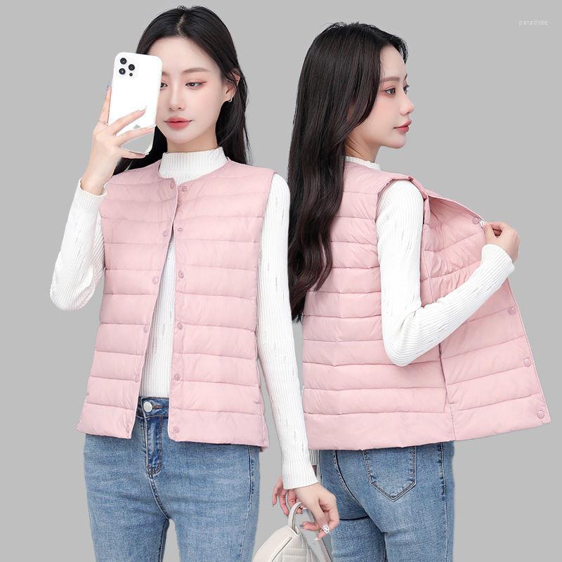 Women's Vests Women Warm Ultra Light Down Vest Female Waistcoat Portable Winter Liner Slim Button Pink Black Sleeveless Woman
Women's Vests Women Warm Ultra Light Down Vest Female Waistcoat Portable Winter Liner Slim Button Pink Black Sleeveless Woman