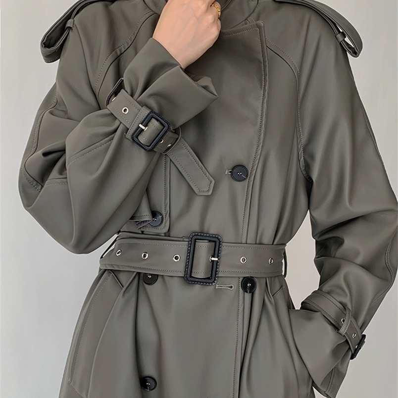 Women' Leather Faux Lautaro Spring Autumn Long Gray Pu Trench Coat for Women Raglan Sleeve Belt Runway Luxury Designer European Fashion 221010, Elephant grey
Women' Leather Faux Lautaro Spring Autumn Long Gray Pu Trench Coat for Women Raglan Sleeve Belt Runway Luxury Designer European Fashion 221010, Elephant grey