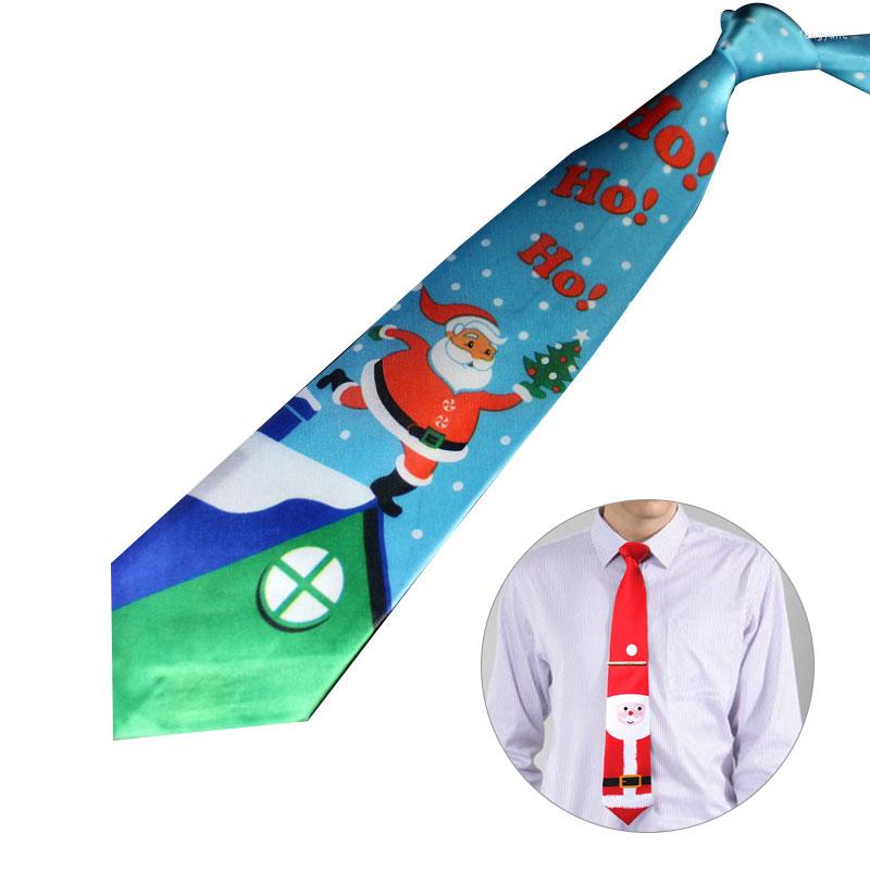 

Bow Ties 2022 Christmas Good Quality Creative Theme Necktie Men's Gift Tree Santa Elk Snowman Printed