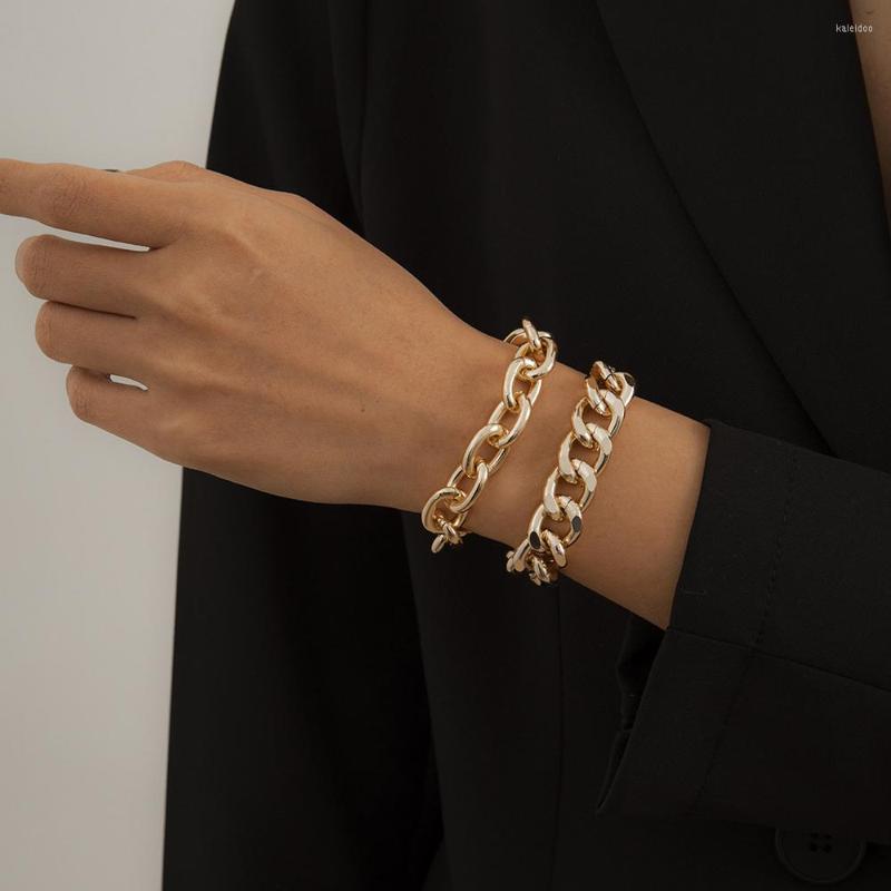 Charm Bracelets Fashion Thick Chunky Chain Bracelet For Women Gold Silver Color Cuban Statement Bangle Set On Hand Jewelry
Charm Bracelets Fashion Thick Chunky Chain Bracelet For Women Gold Silver Color Cuban Statement Bangle Set On Hand Jewelry