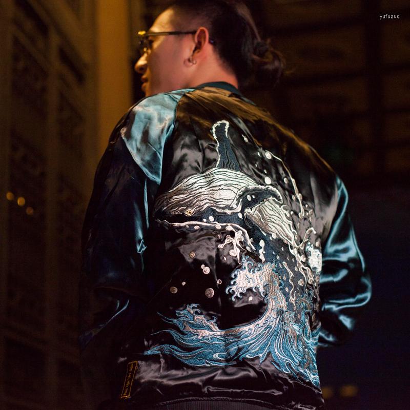 Men's Jackets Modern Men's High Quality Reversible Jacket Embroidered Whale Waves Baseball Uniform Street Fashion Plus Size Coats
Men's Jackets Modern Men's High Quality Reversible Jacket Embroidered Whale Waves Baseball Uniform Street Fashion Plus Size Coats
