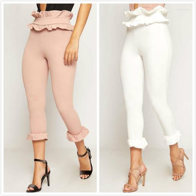 Women' Pants Cropped Ruffles Pant High Waist Frill Trim Women Ankle-Length Trouser Bottom Skinny Pencil Femme Pantalon Mujer, White
Women' Pants Cropped Ruffles Pant High Waist Frill Trim Women Ankle-Length Trouser Bottom Skinny Pencil Femme Pantalon Mujer, White