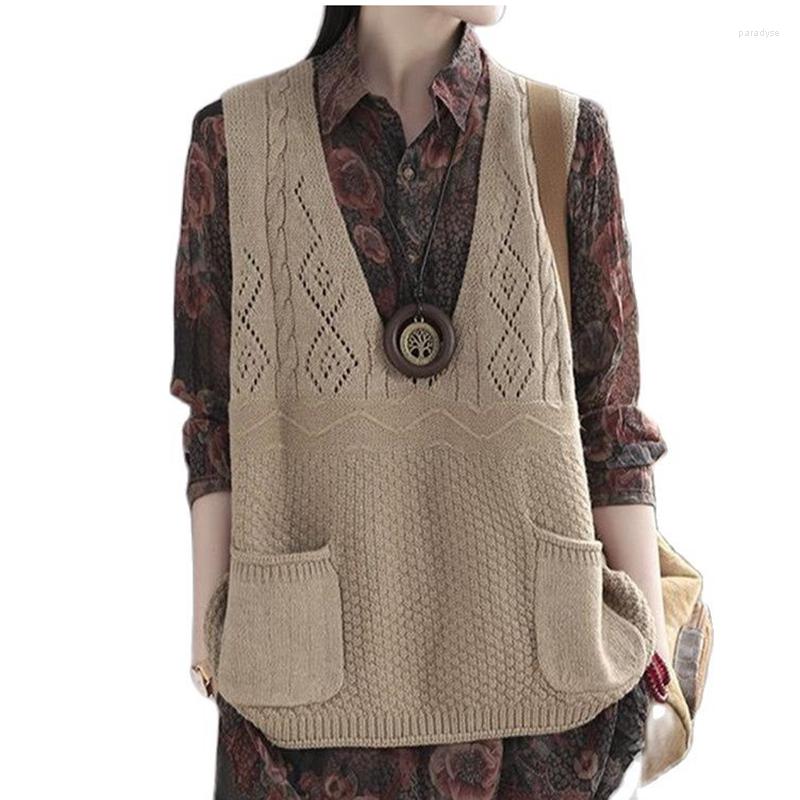 Women's Vests Women Loose V Collar Double Pocket Knitted Sweater Vest Argyle Bike Winter Sleeveless Tank Top, Dark brown
Women's Vests Women Loose V Collar Double Pocket Knitted Sweater Vest Argyle Bike Winter Sleeveless Tank Top, Dark brown