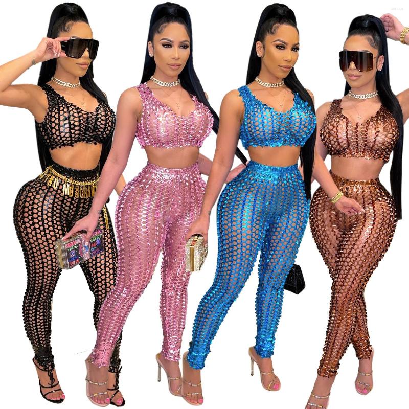 Women' Two Piece Pants Fashion Fish Scale Hollow Out Women Sexy Set Sleeveless Crop Top Vest Pencil Female Night Club Party Suit, Black
Women' Two Piece Pants Fashion Fish Scale Hollow Out Women Sexy Set Sleeveless Crop Top Vest Pencil Female Night Club Party Suit, Black